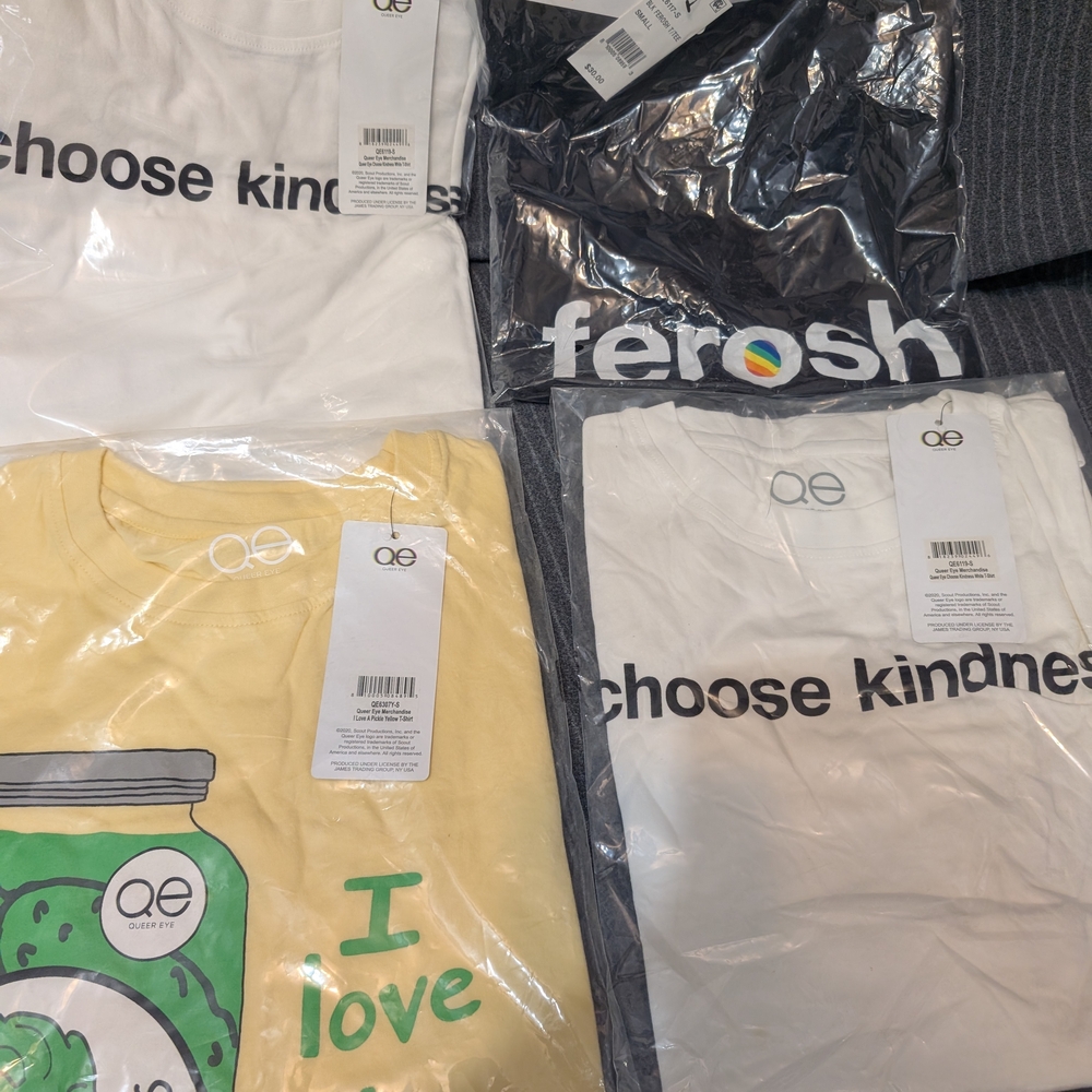 QED London Short Sleeve Tees - White, Yellow, Black